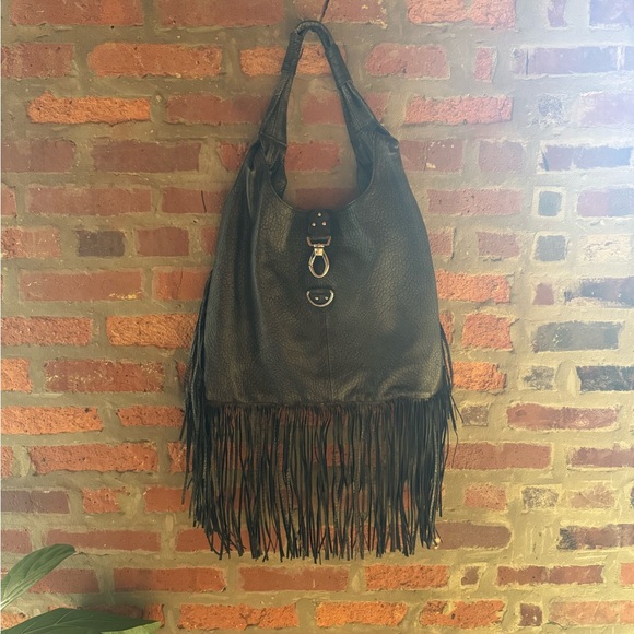 Free people pleather hobo fringe bag - Picture 2 of 8